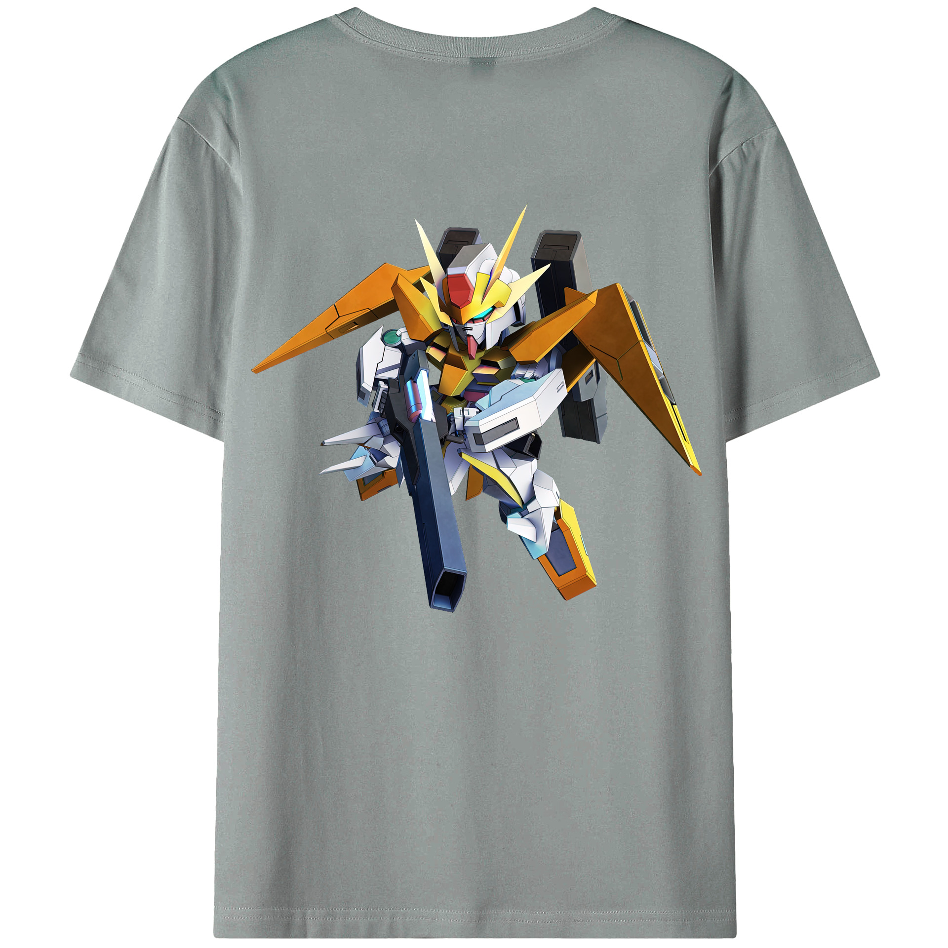 （画像用） 機動戦士ガンダム Mobile Suit Gundam 綿100％ メンズ半袖Tシャツ（バックプリント） 通気性